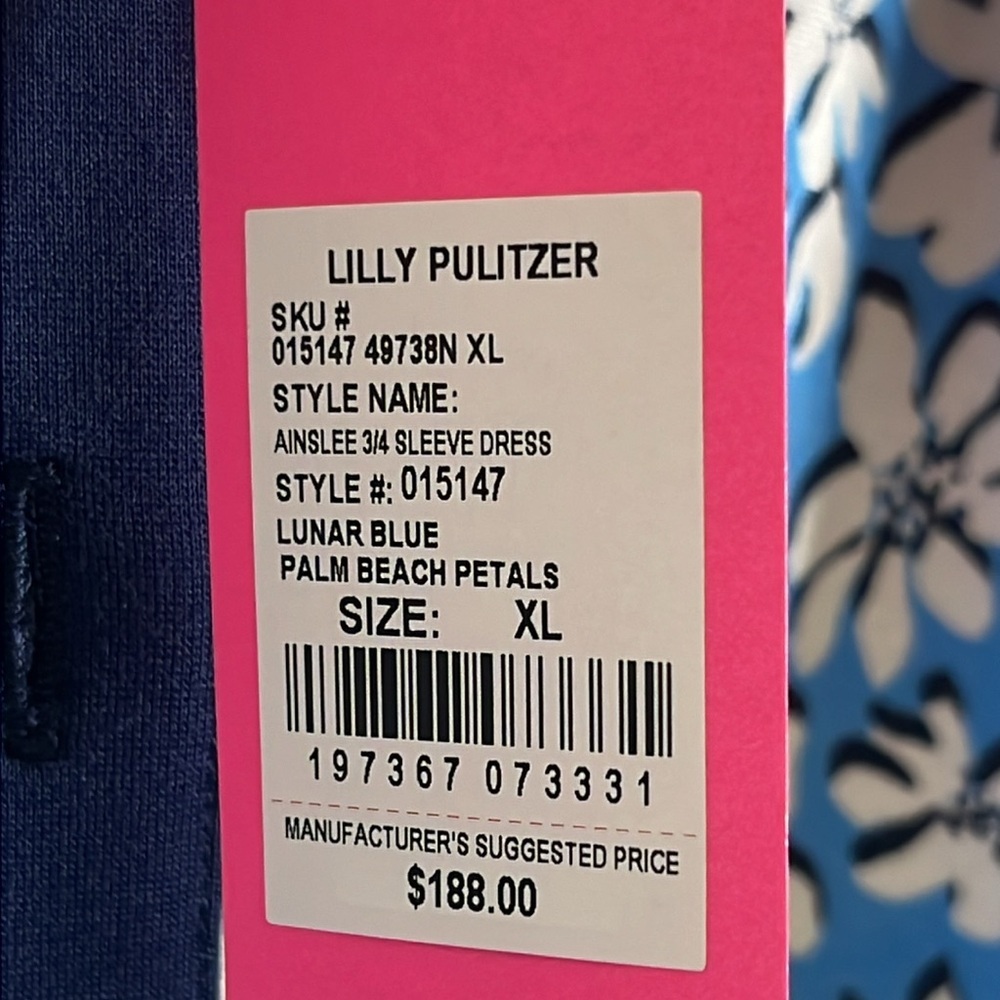 Lilly Pulitzer Women's Ainslee 3/4 Sleeve Dress size XL Preppy Country Club - Picture 10 of 15